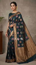 Black Banarasi Pure Chiffon Georgette Saree