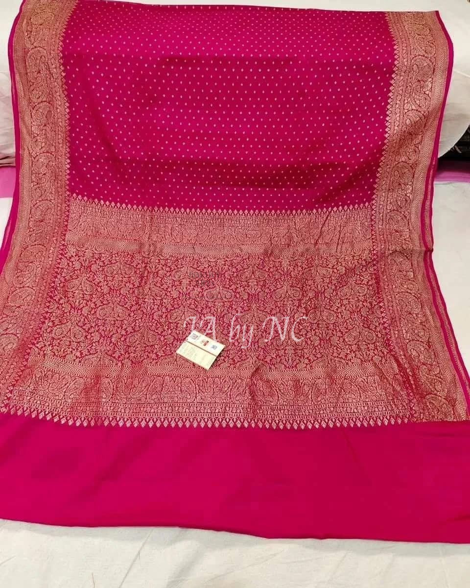 Ruby Banarasi Pure Khaddi Georgette Saree