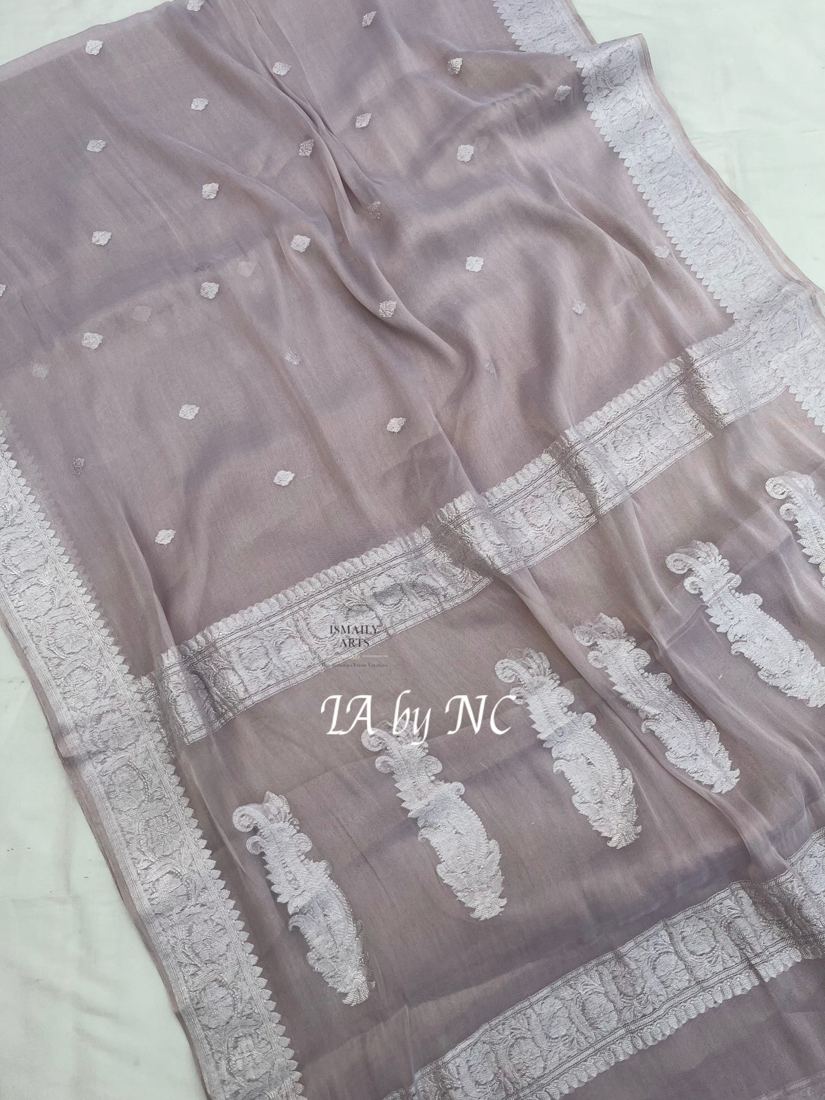 Natural Banarasi Pure Khaddi Tissue Georgette Kadwa Saree