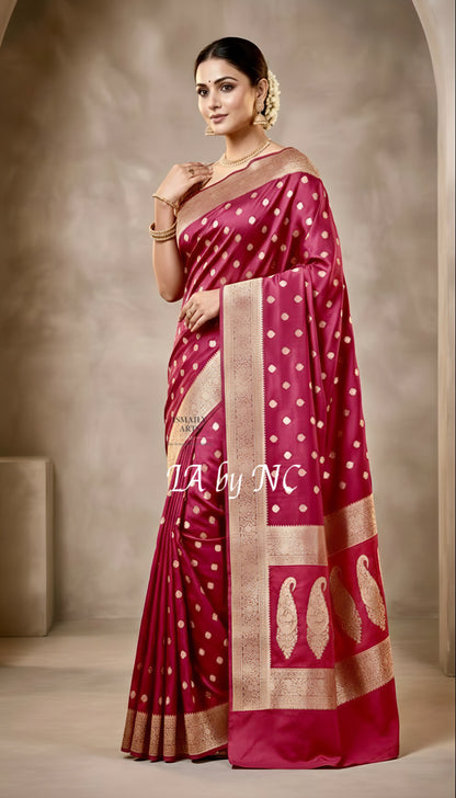 Mulberry Banarasi Mashru Katan Silk Saree