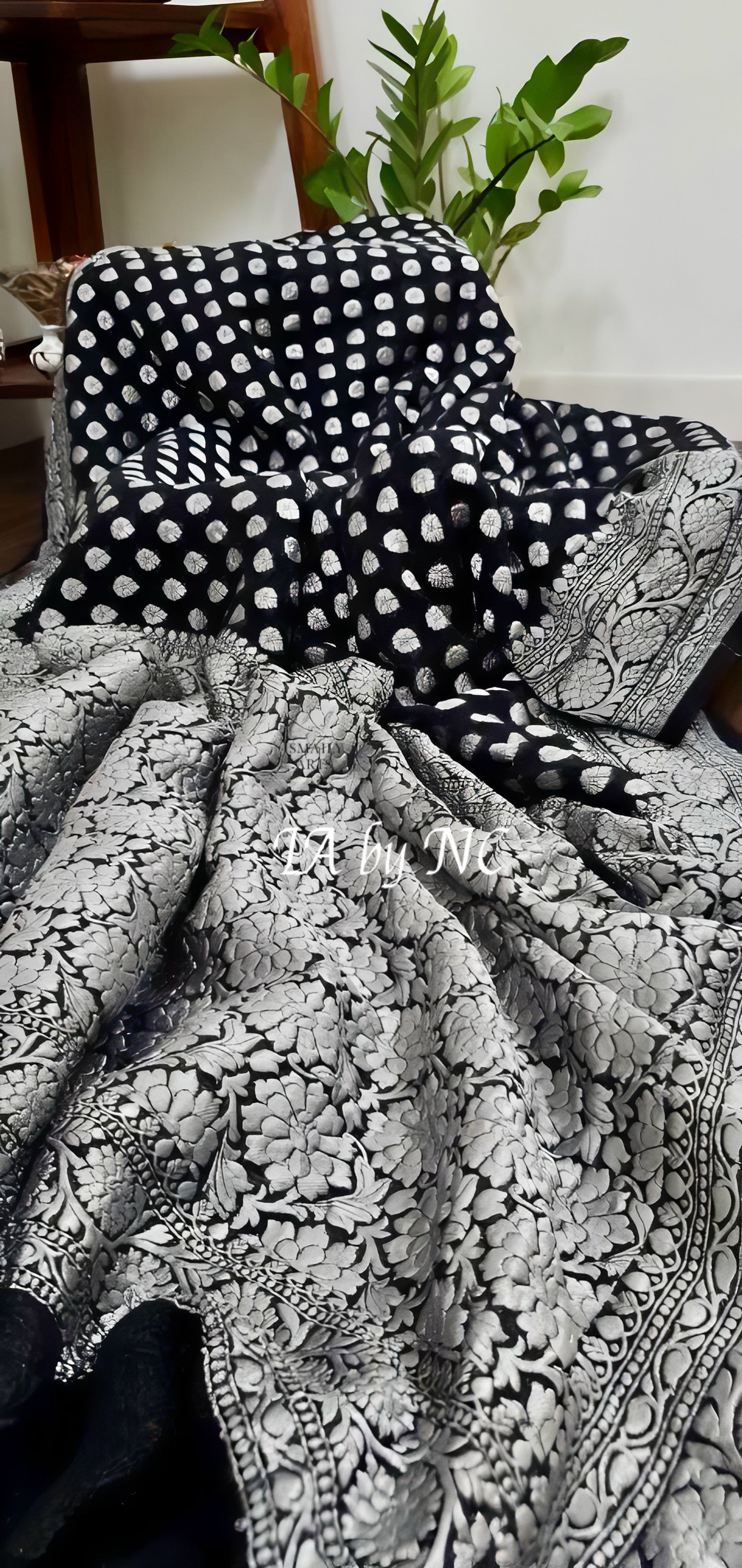 Black Banarasi Pure Khaddi Georgette Saree