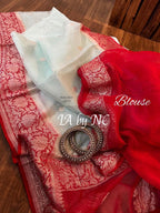Pearl Banarasi Pure Khaddi Georgette Kadwa Saree