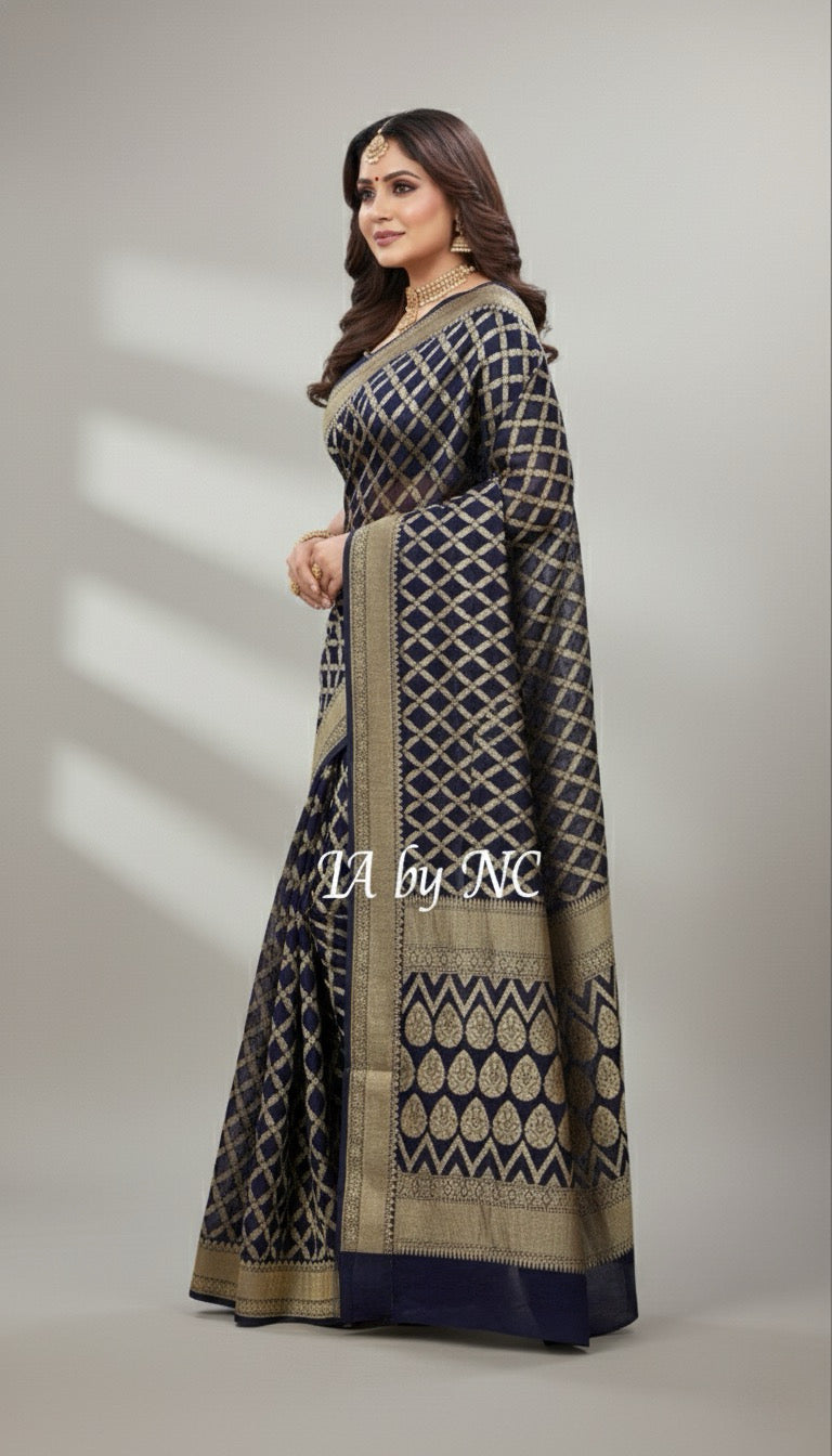 Space Banarasi Pure Khaddi Georgette Saree