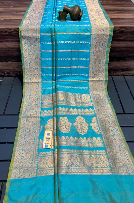 Sky Banarasi Pure Katan Silk Kadwa Saree