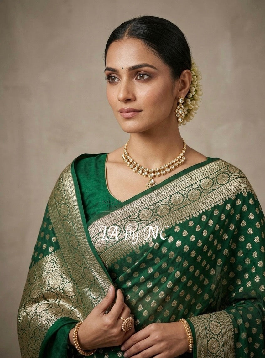 Sacramento Banarasi Pure Khaddi Georgette Saree