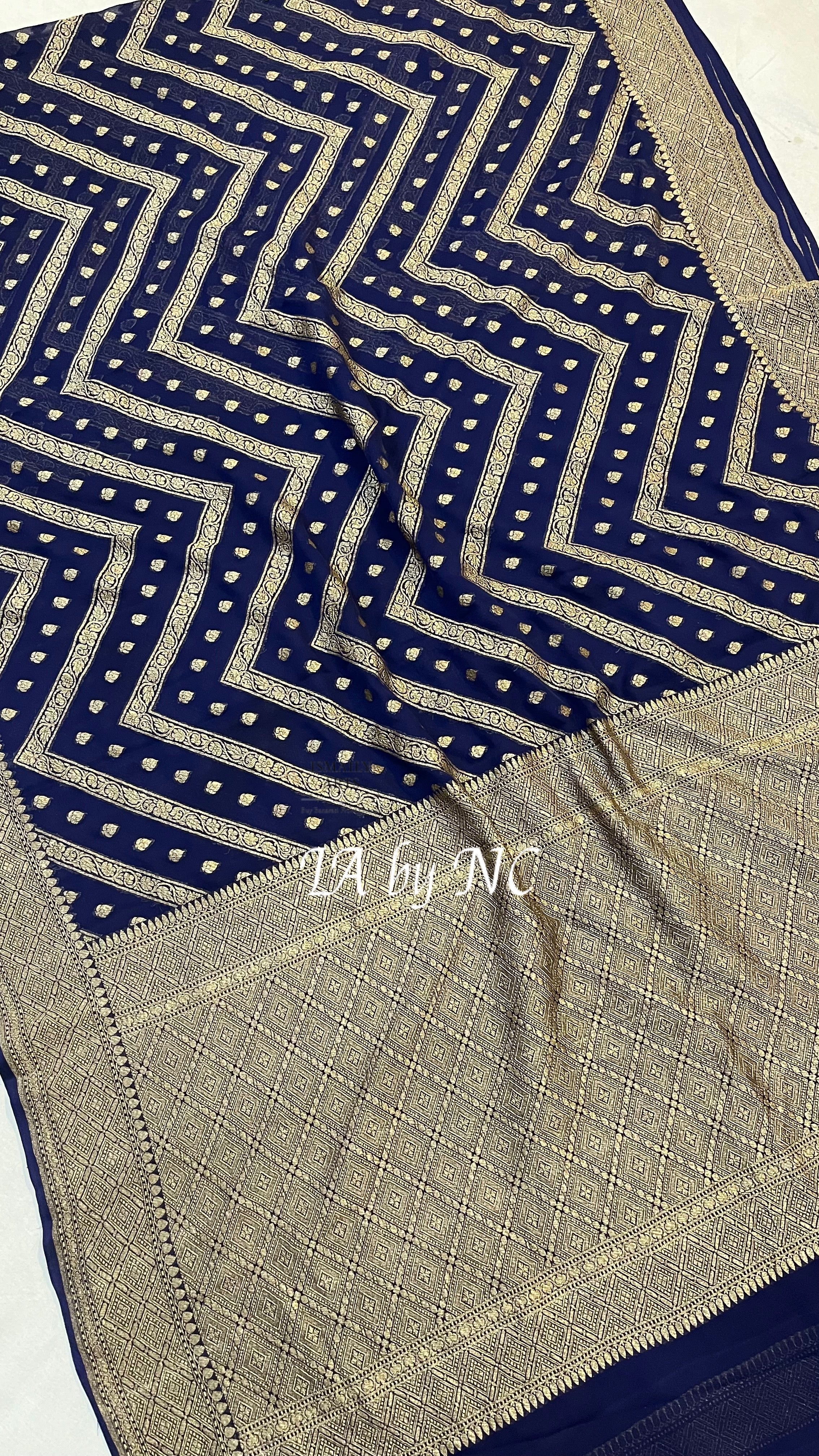 Space Banarasi Pure Khaddi Georgette Saree