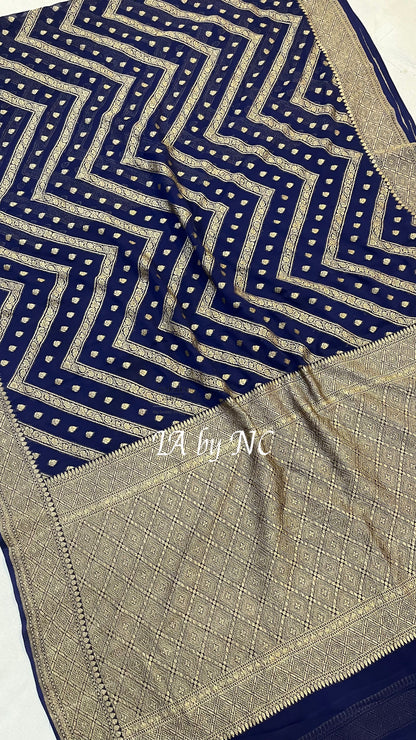 Space Banarasi Pure Khaddi Georgette Saree