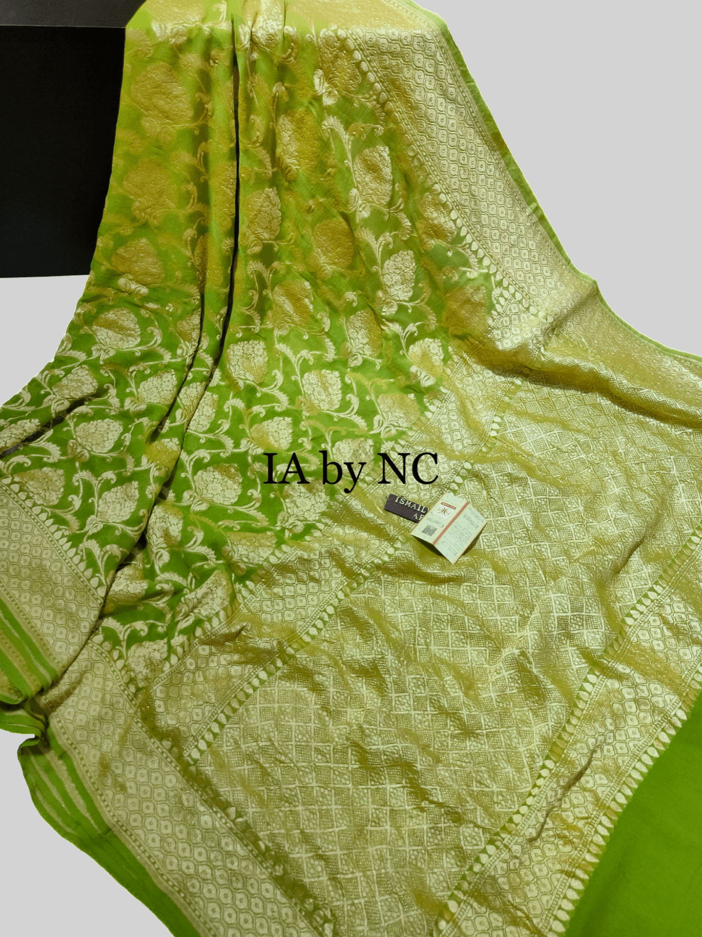 Olive Banarasi Pure Khaddi Georgette Saree