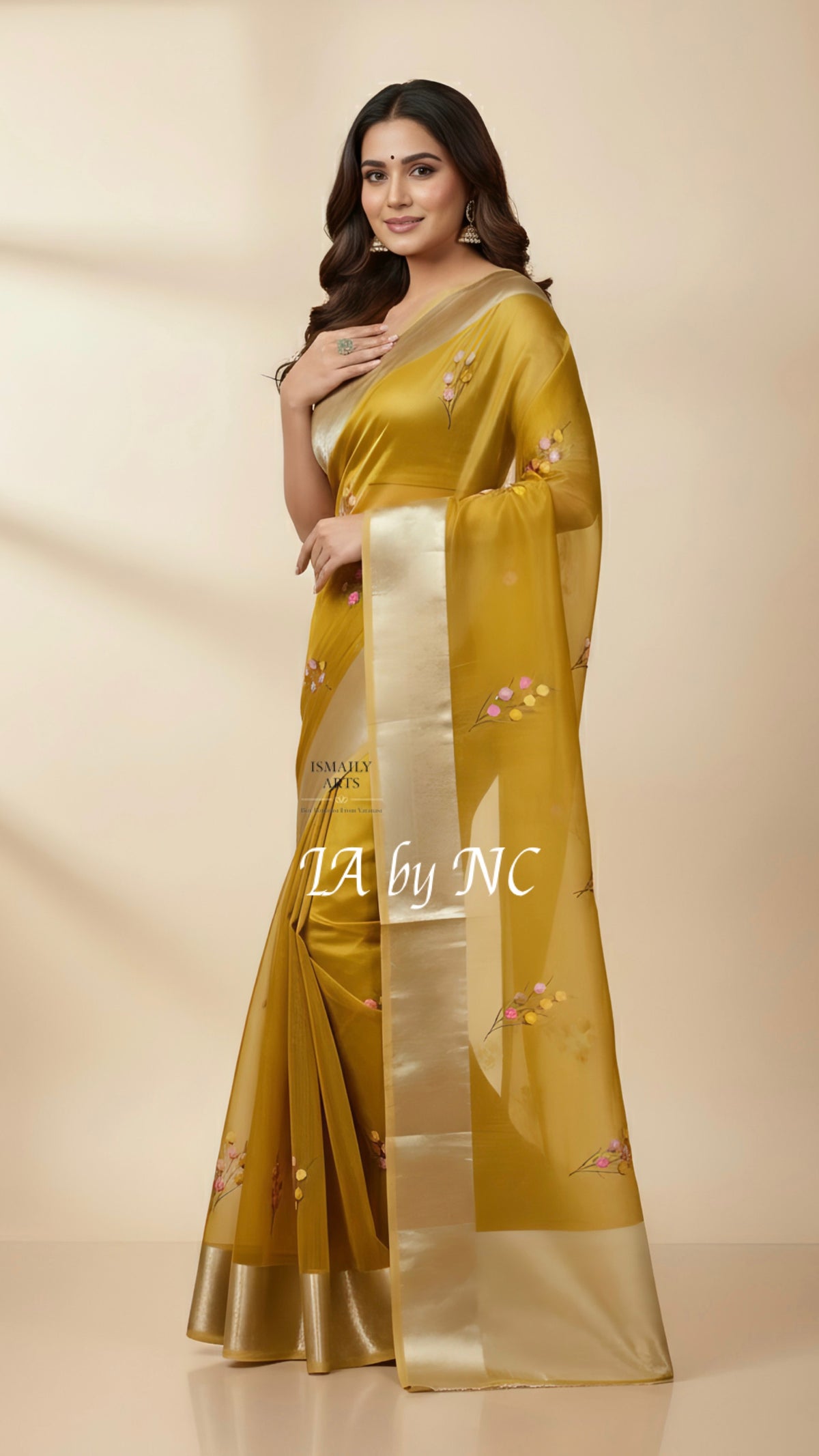 Goldenrod Banarasi Pure Tissue Silk Saree