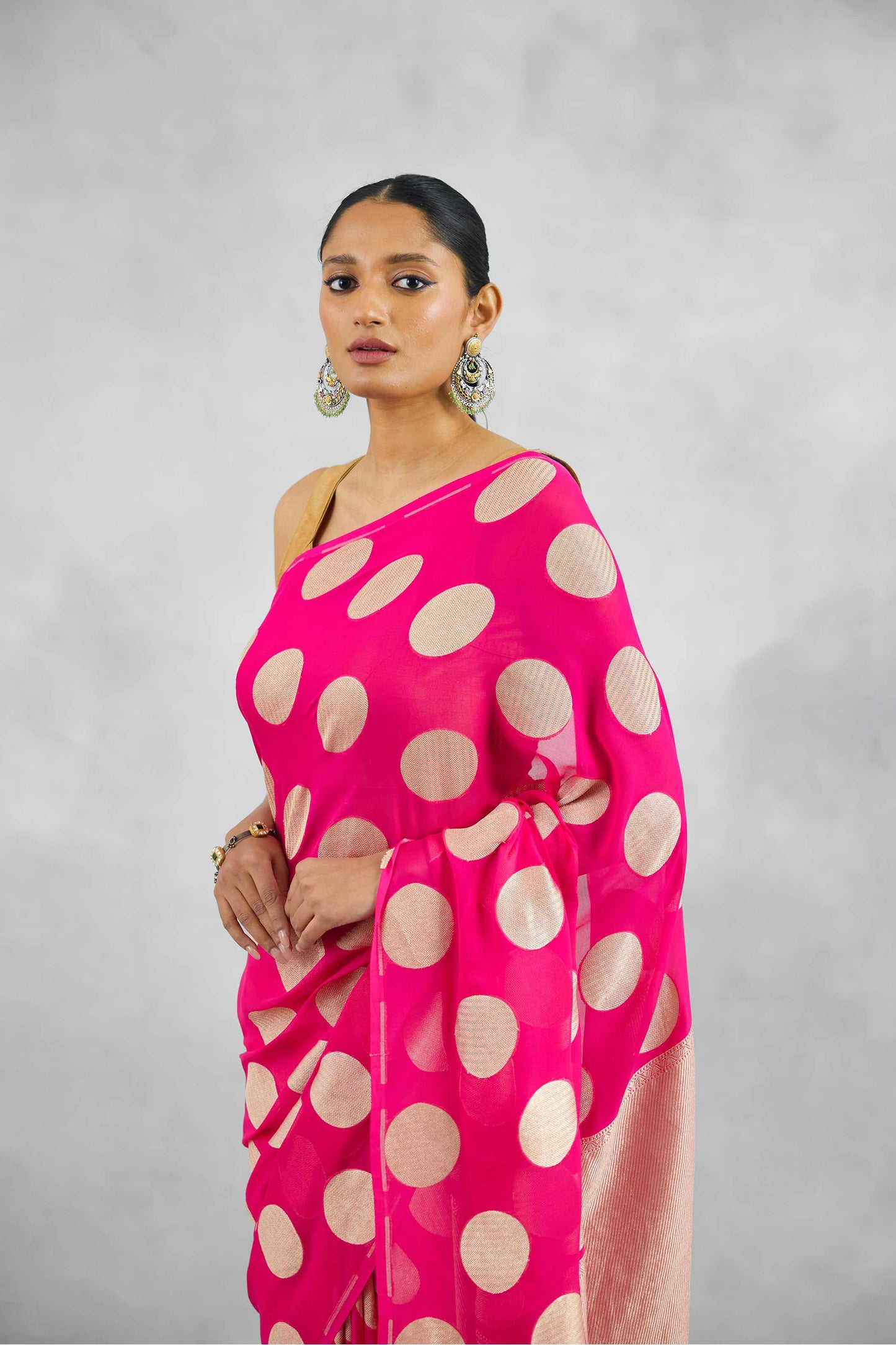 Deep Banarasi Pure Khaddi Georgette Saree