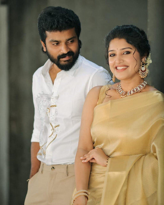 Nayanthara Inspired Banarasi Blend Tissue Brocade Saree