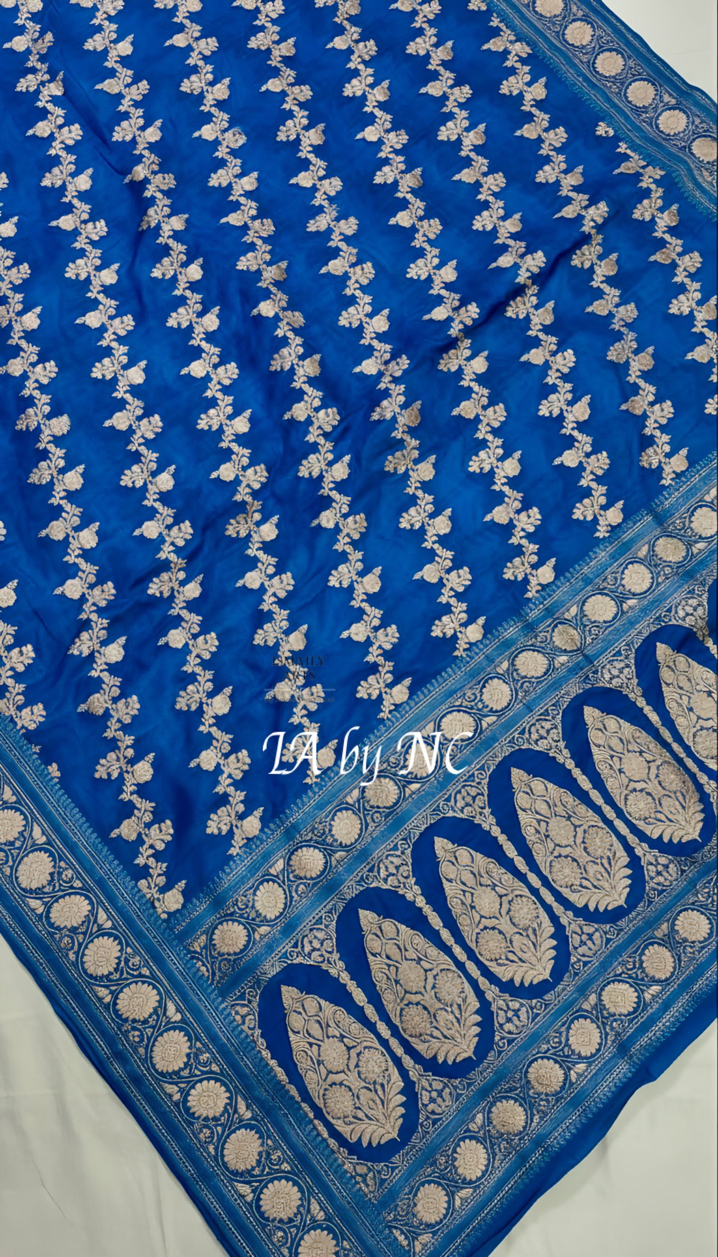 Azure Banarasi Mashru Katan Silk Saree