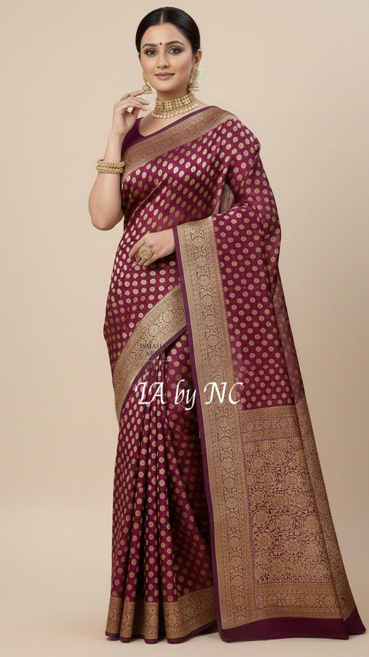 Barn Banarasi Pure Khaddi Georgette Saree