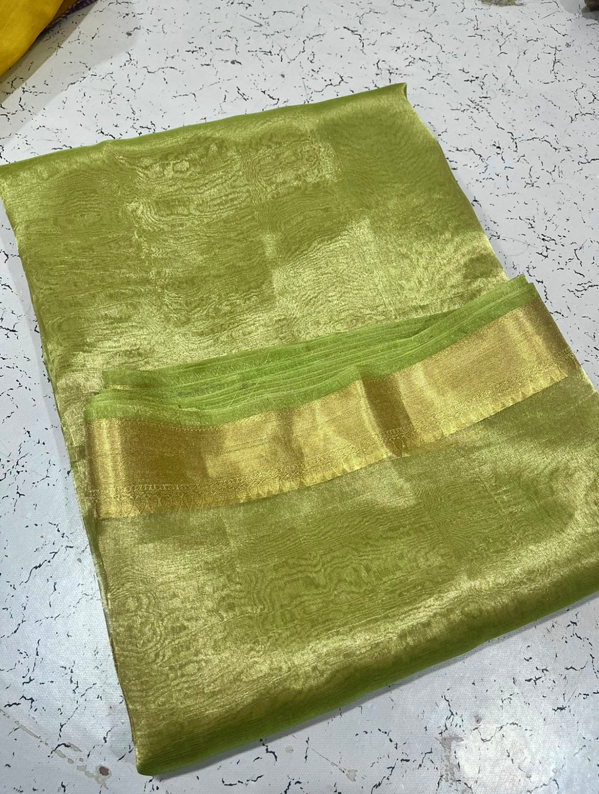 Moss Banarasi Pure Tissue Silk Saree