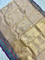Beige Banarasi Pure Tissue Silk Kadwa Saree