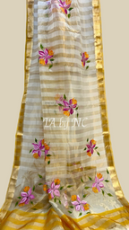 Offwhite Banarasi Pure Tissue Silk Saree