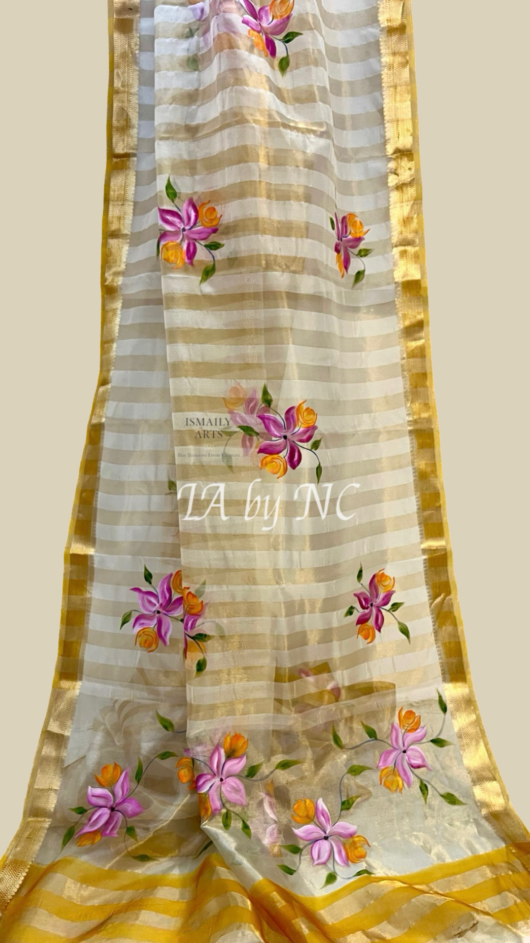 Offwhite Banarasi Pure Tissue Silk Saree