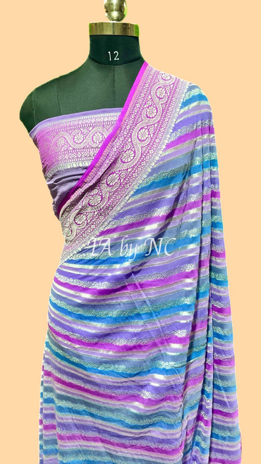 Amethyst Banarasi Pure Khaddi Georgette Saree