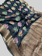 Black Banarasi Pure Chiffon Georgette Saree