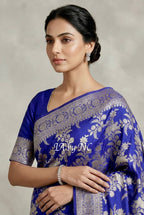 Grape Banarasi Pure Chiffon Georgette Saree