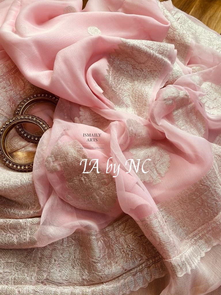 Baby Banarasi Pure Khaddi Georgette Kadwa Saree
