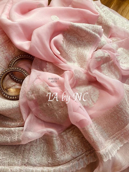 Baby Banarasi Pure Khaddi Georgette Kadwa Saree