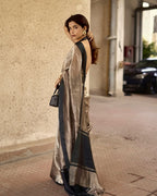 Black Banarasi Pure Tissue Silk Saree - Satin Border