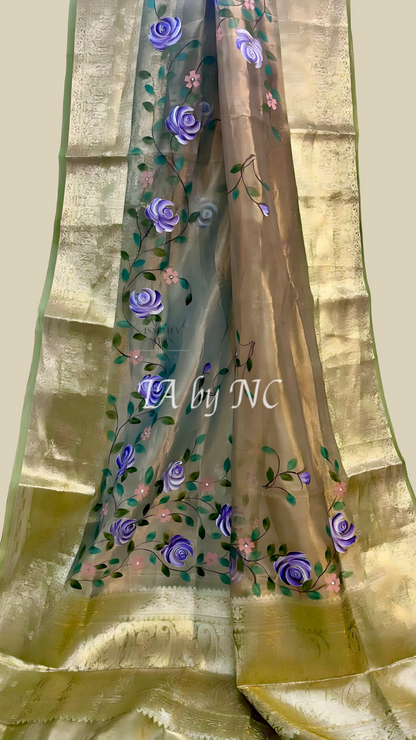 Mink Banarasi Pure Tissue Silk Saree