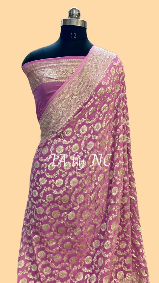 Mulberry Banarasi Pure Khaddi Georgette Saree