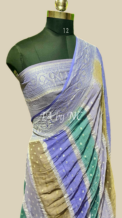 Lavender Banarasi Pure Khaddi Georgette Saree