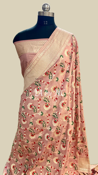 Flamingo Banarasi Pure Munga Silk Saree