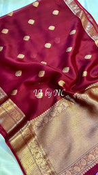 Sangria Banarasi Pure Kora Silk Kadwa Saree