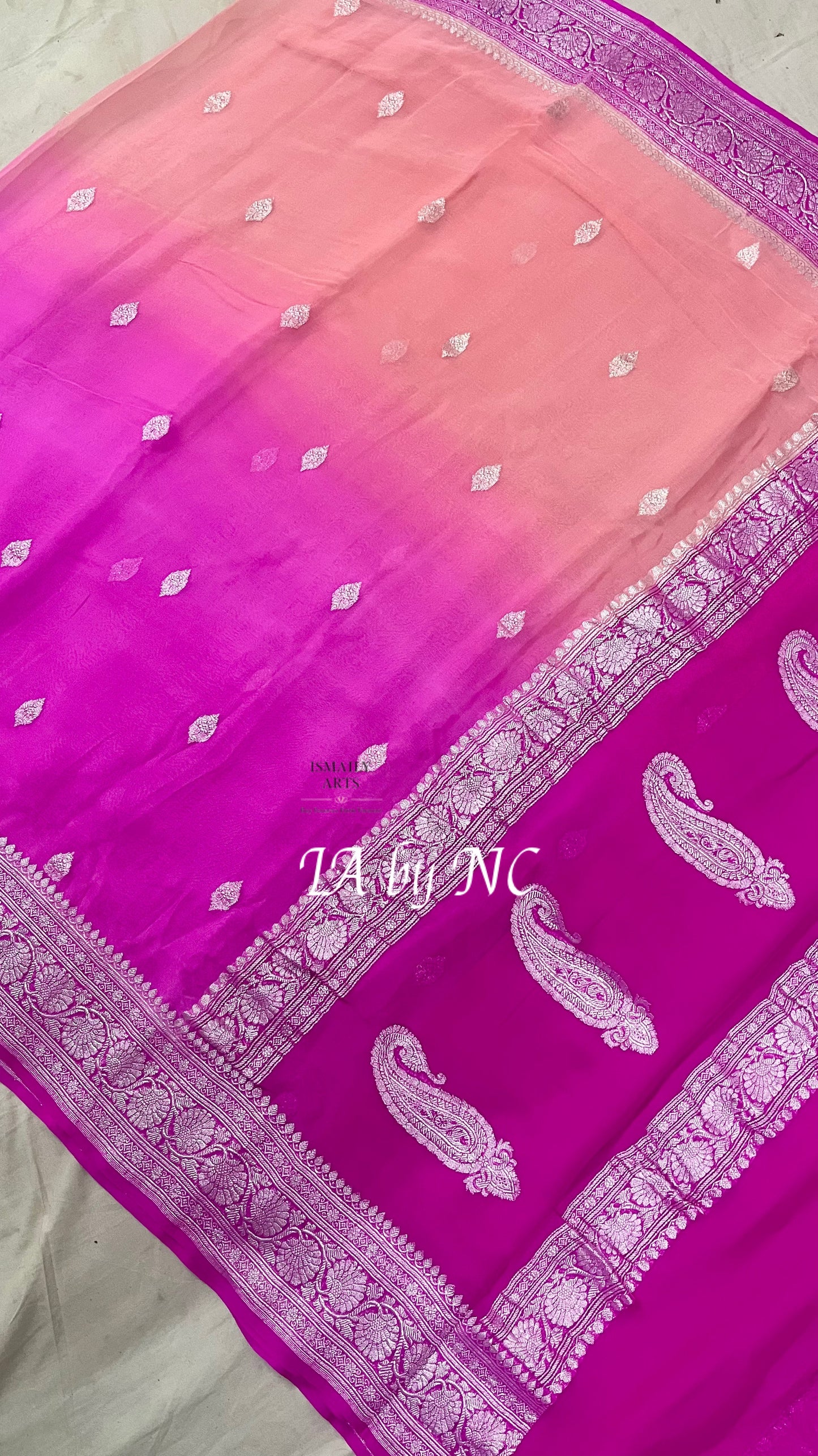 Rani Banarasi Pure Khaddi Georgette Kadwa Saree