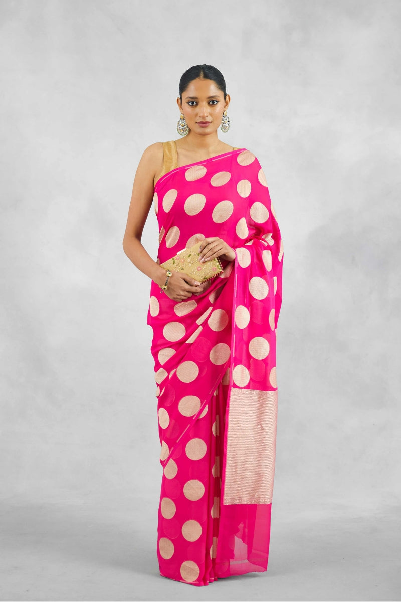 Deep Banarasi Pure Khaddi Georgette Saree