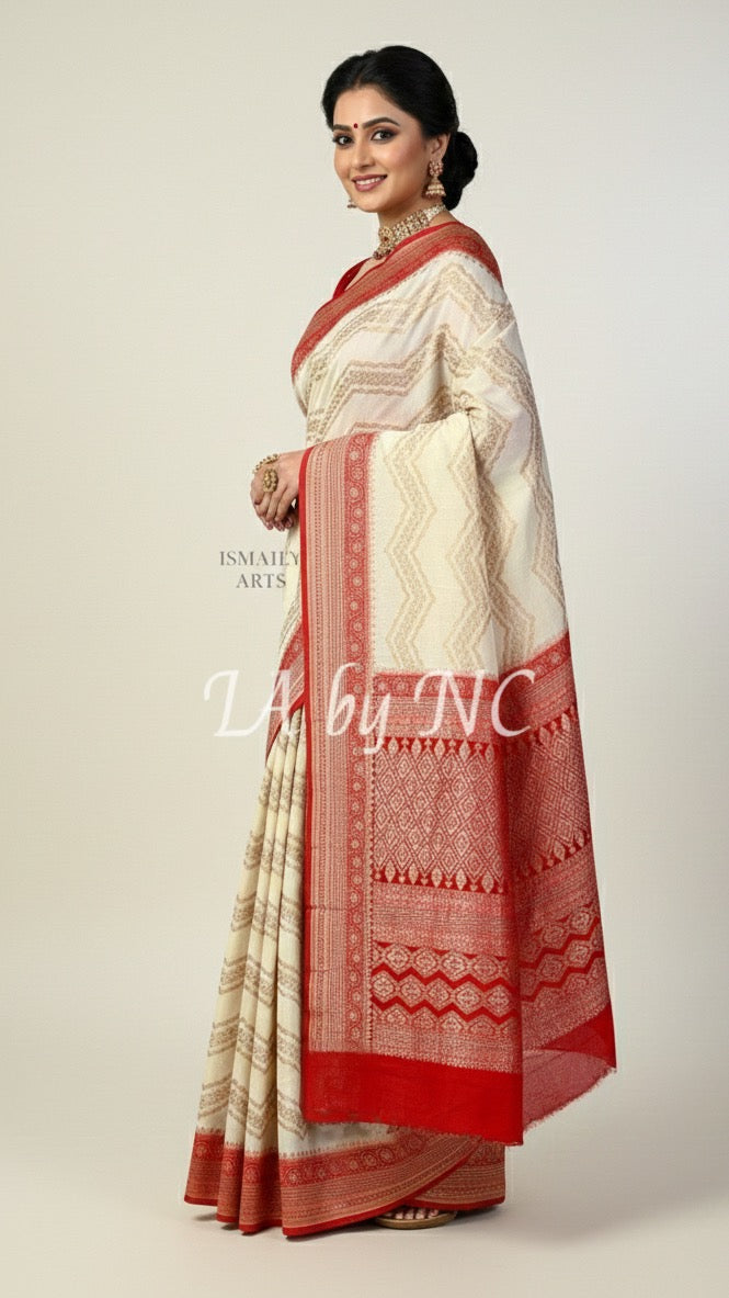 Crimson Banarasi Pure Khaddi Georgette Saree
