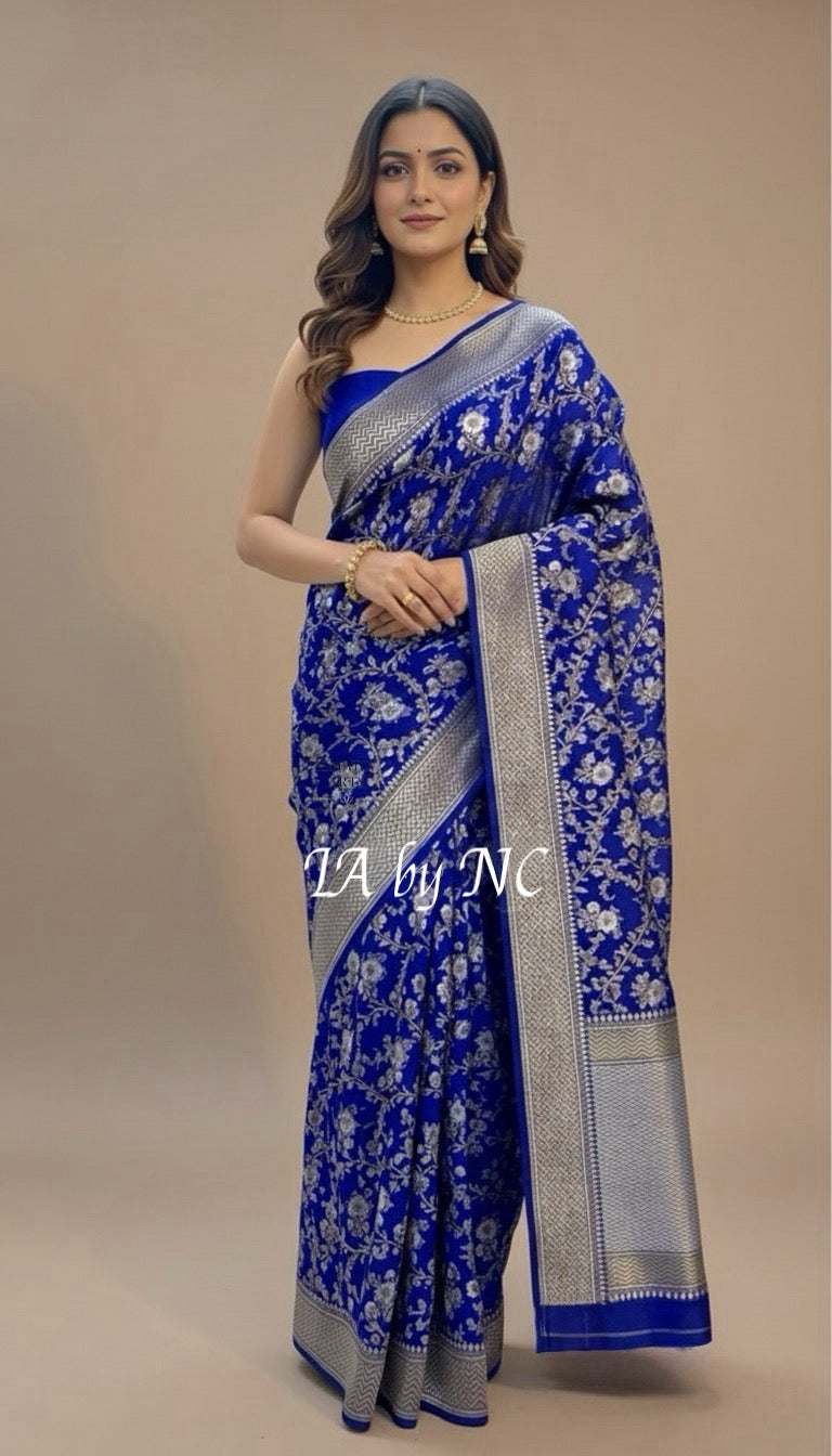 Royal Banarasi Pure Khaddi Georgette Sona Rupa Saree