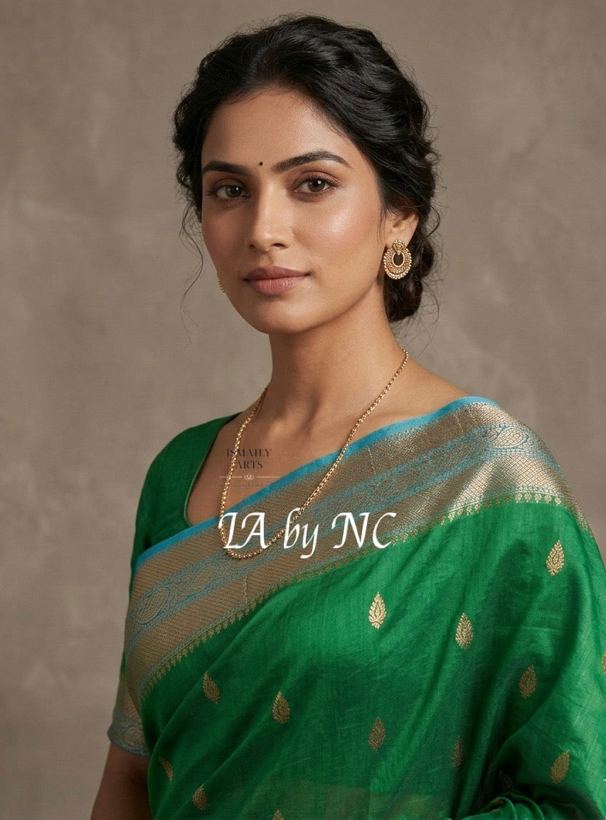 Bottle Banarasi Pure Kora Organza Kadwa Saree