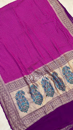 Mulberry Banarasi Pure Khaddi Georgette Saree