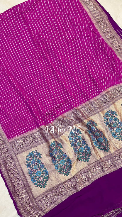 Mulberry Banarasi Pure Khaddi Georgette Saree