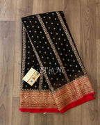 Black Banarasi Pure Khaddi Georgette Saree