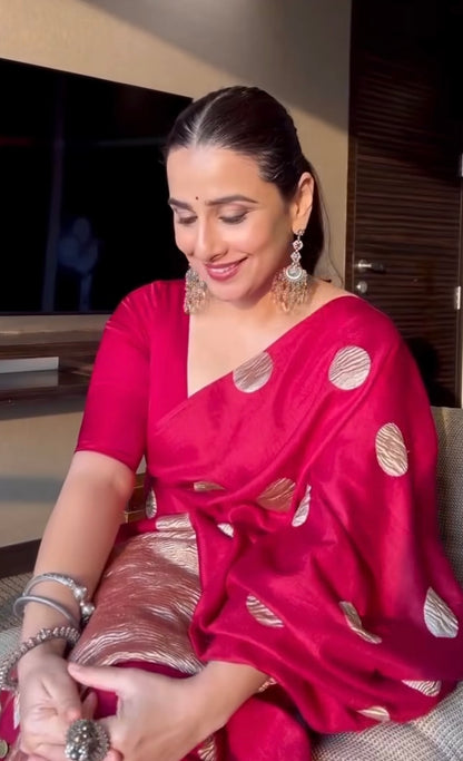 Vidya Balan’s inspired Ruby Banarasi Pure Munga Silk Saree