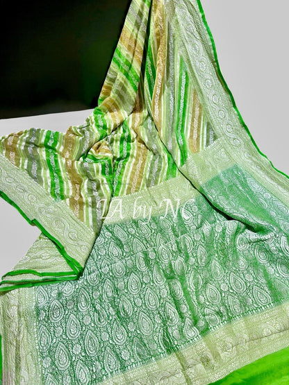 Pista Banarasi Pure Khaddi Georgette Saree