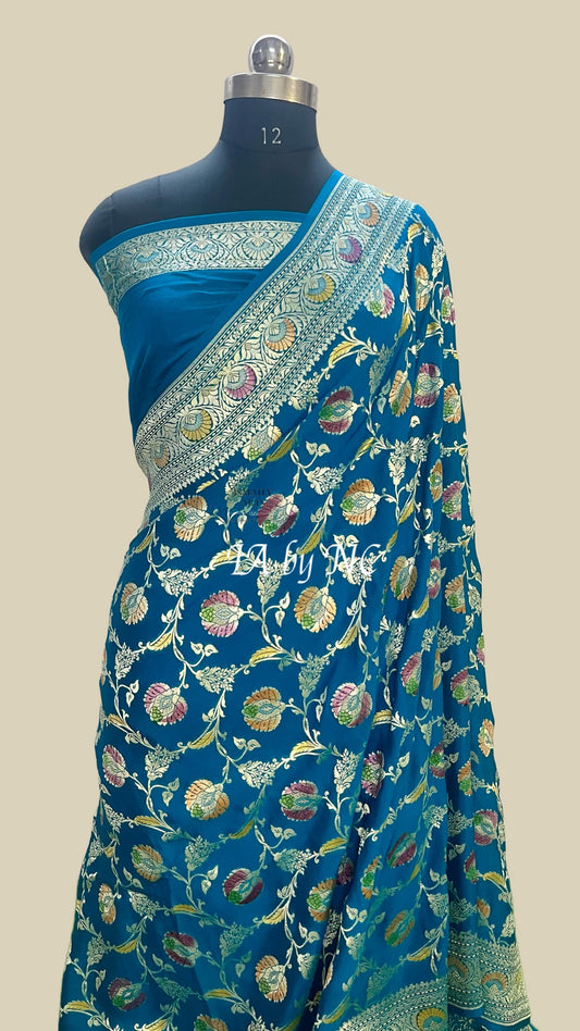 Sapphire Banarasi Pure Khaddi Georgette Saree