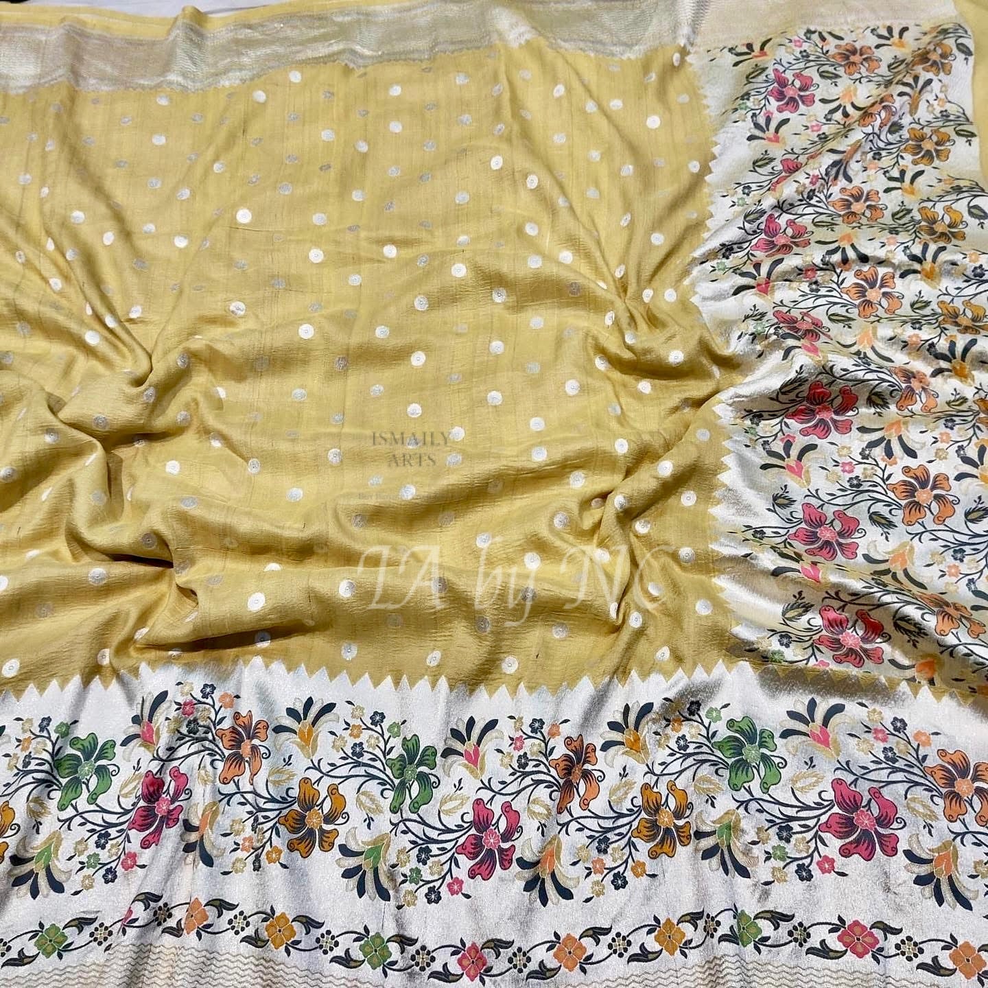 Trombone Banarasi Pure Khaddi Tussar Georgette Paithani Saree