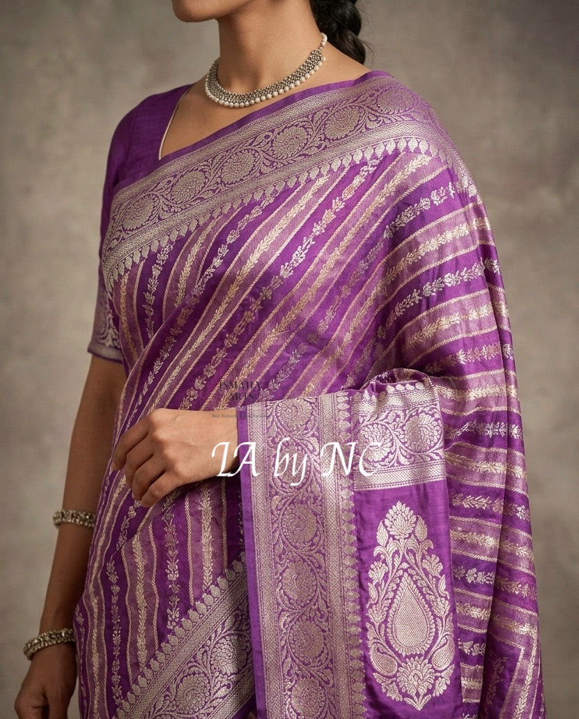 Mulberry Banarasi Pure Chiffon Georgette Saree