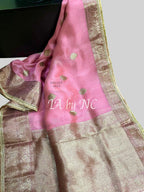 French Banarasi Pure Kora Organza Kadwa Saree