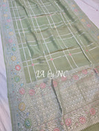 Tea Banarasi Pure Khaddi Tussar Georgette Paithani Saree