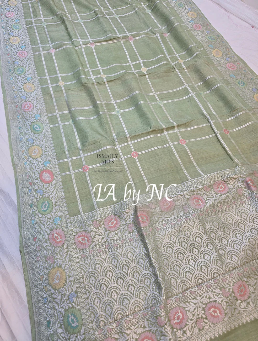 Tea Banarasi Pure Khaddi Tussar Georgette Paithani Saree
