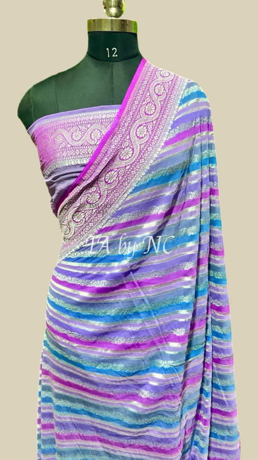 Amethyst Banarasi Pure Khaddi Georgette Saree