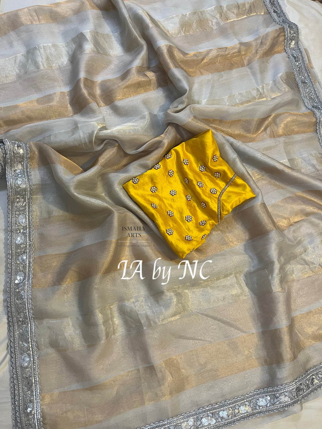 Ivory Banarasi Pure Tissue Silk Saree